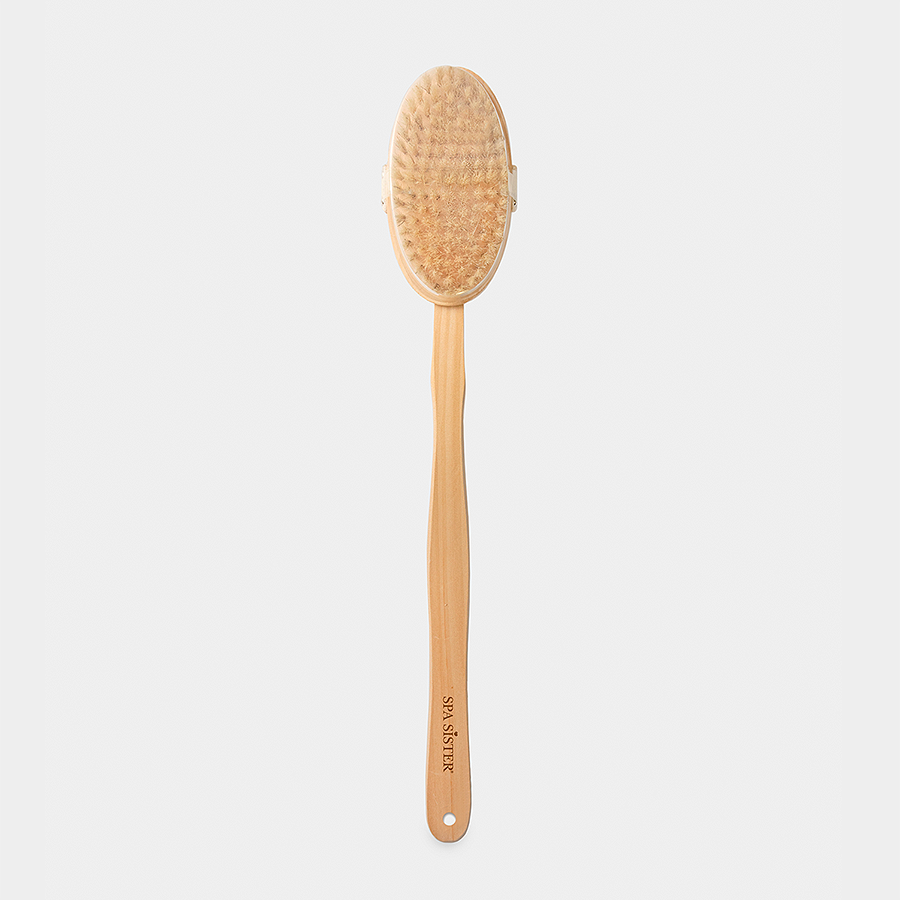 Long Wooden Bath Brush - Detachable