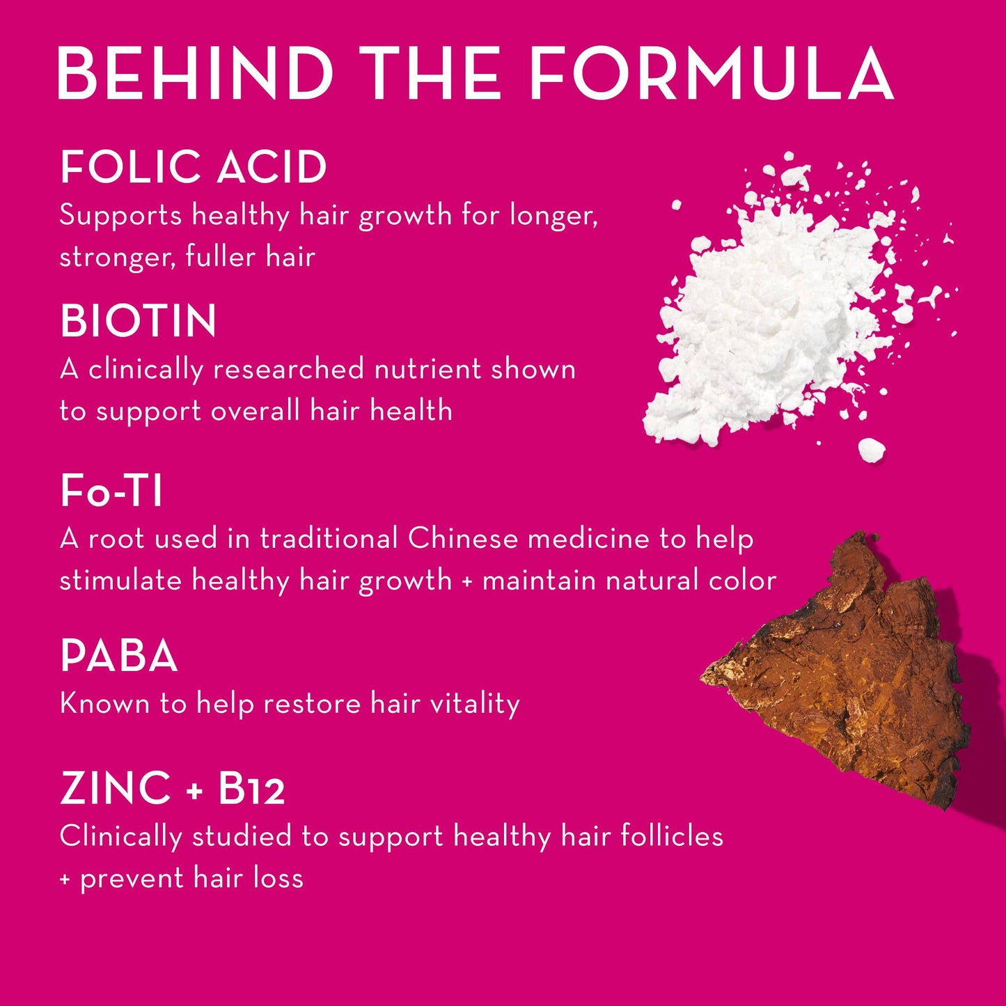 Hair Strong Gummies for Growth with Biotin, FO-TI, & PABA