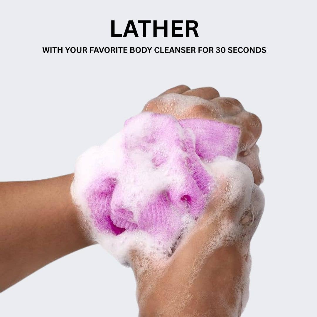 Long Exfoliating Wash Cloth Set – 2 Pack Back Scrubber