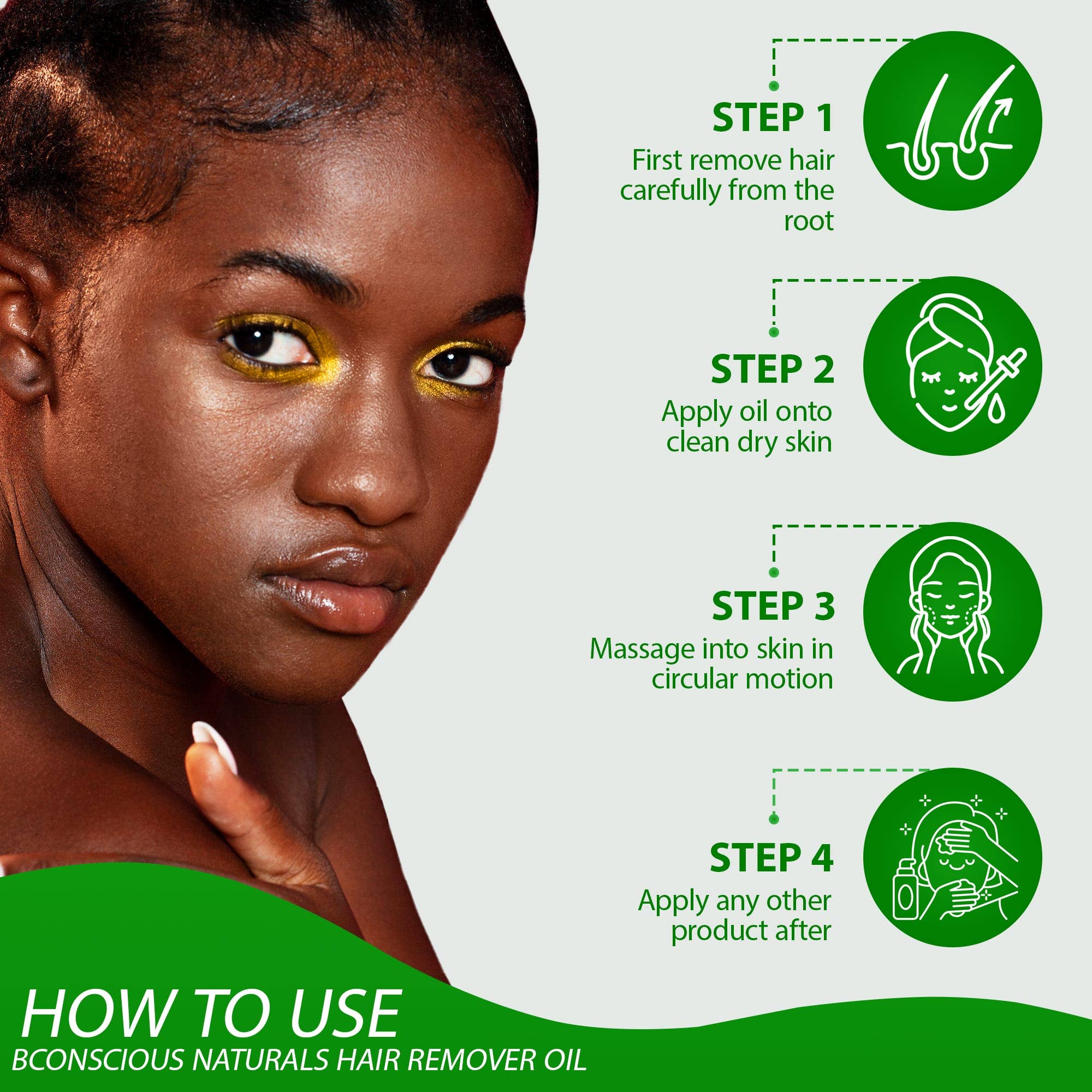 Bye Bye Hair Removal Oil – Organic Herbal Formula for Chin & Body Hair