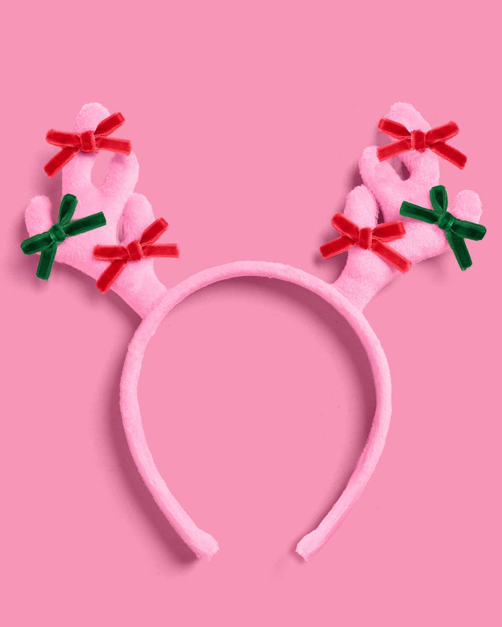 Pink Reindeer Holiday Headband