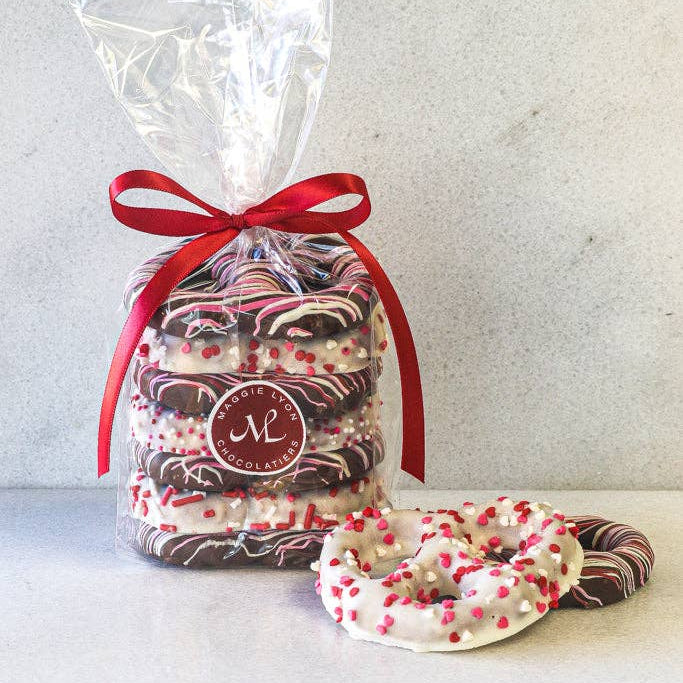Valentine's  Milk & White Chocolate Covered Pretzels