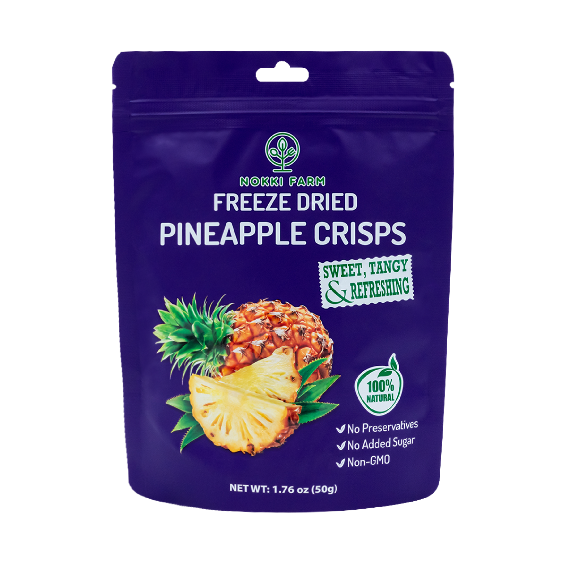 NOKKI FARM Freeze Dried Pineapple Crisps - No Added Sugar
