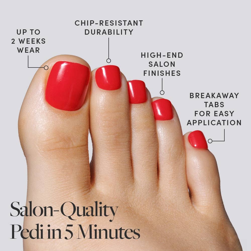 Fiery Red Toe Press-On Nails