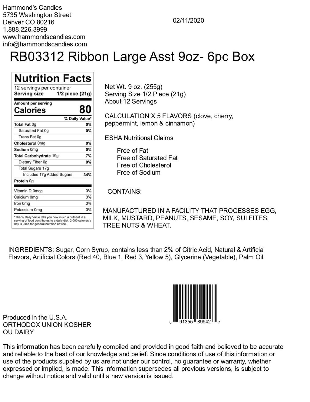 Ribbon Candy - Flavor Asst