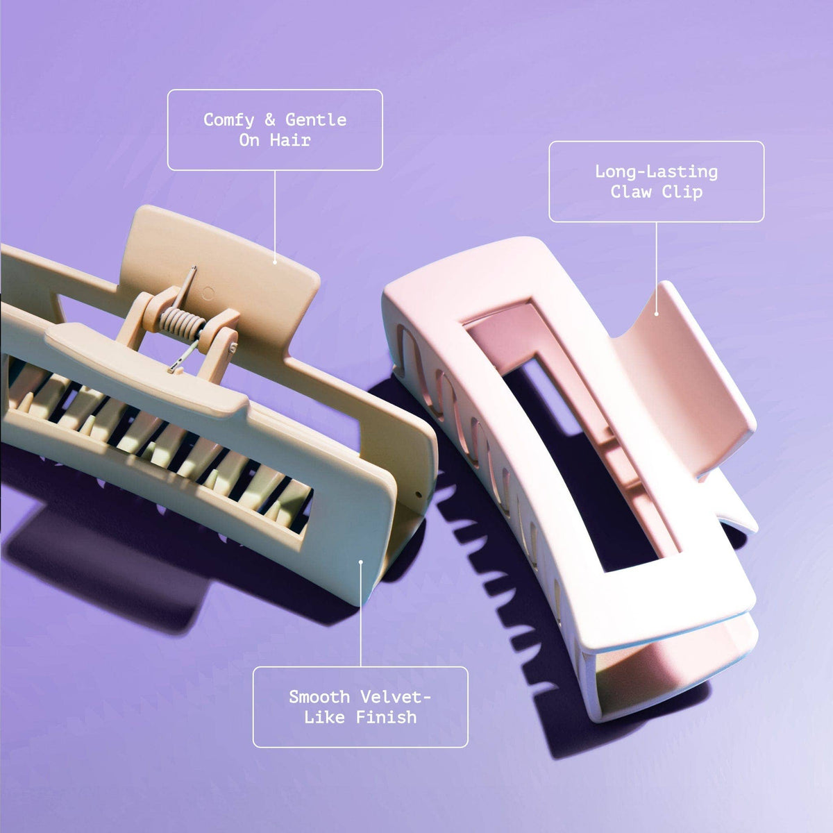 Rectangle Claw Clips For Thick or Curly Hair - Locked In
