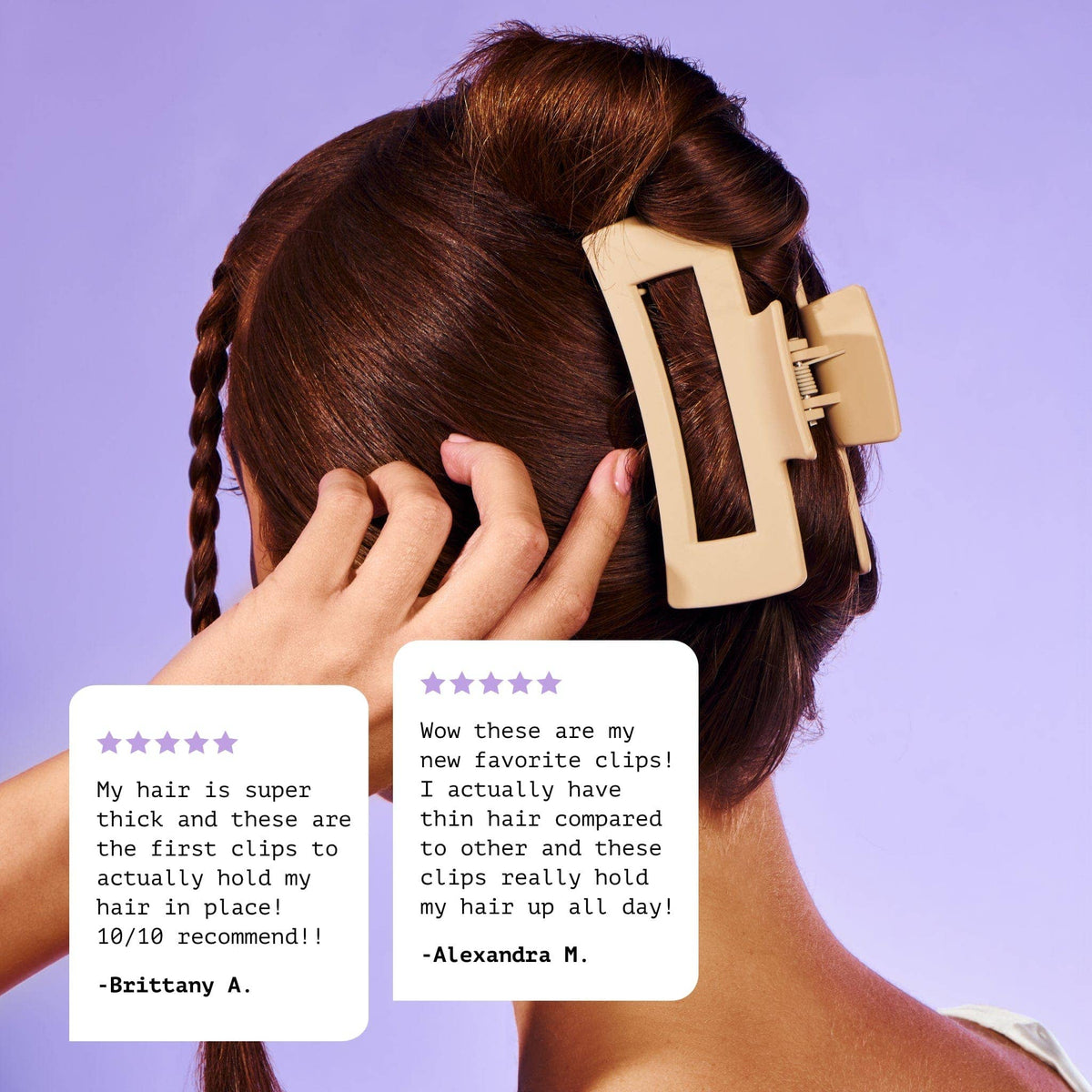 Rectangle Claw Clips For Thick or Curly Hair - Locked In