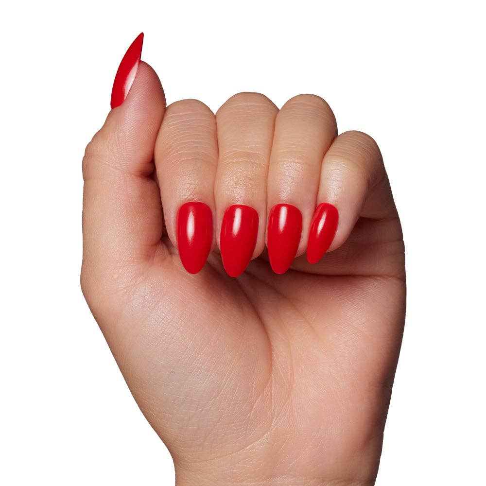 Fiery Red Press-On Nails | Short Almond