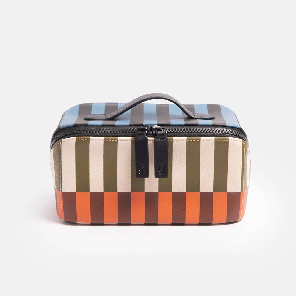 Stripe Diagonal Zip Large Washbag