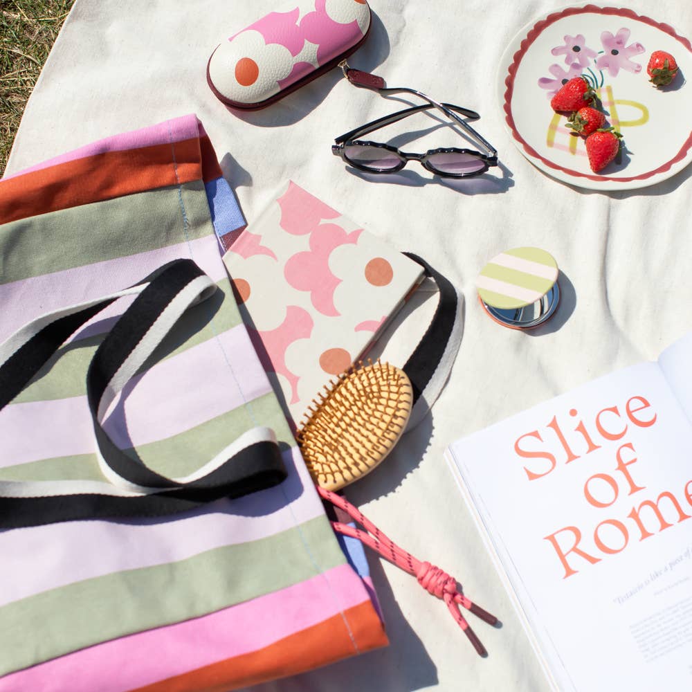 Multi-Stripe Panels Tote Bag