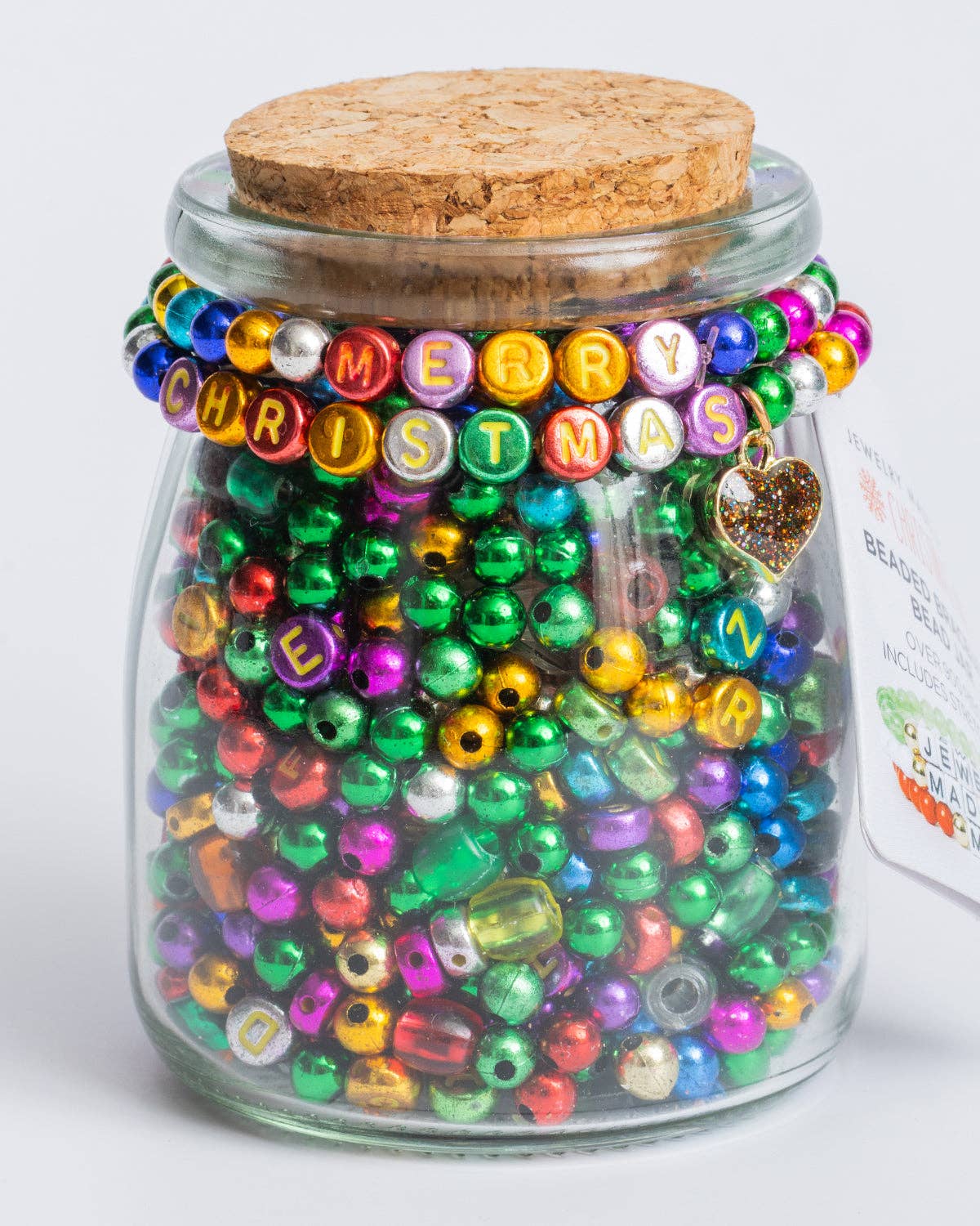 Festive Brights Multicolor Metallic Letter DIY Bead Jar