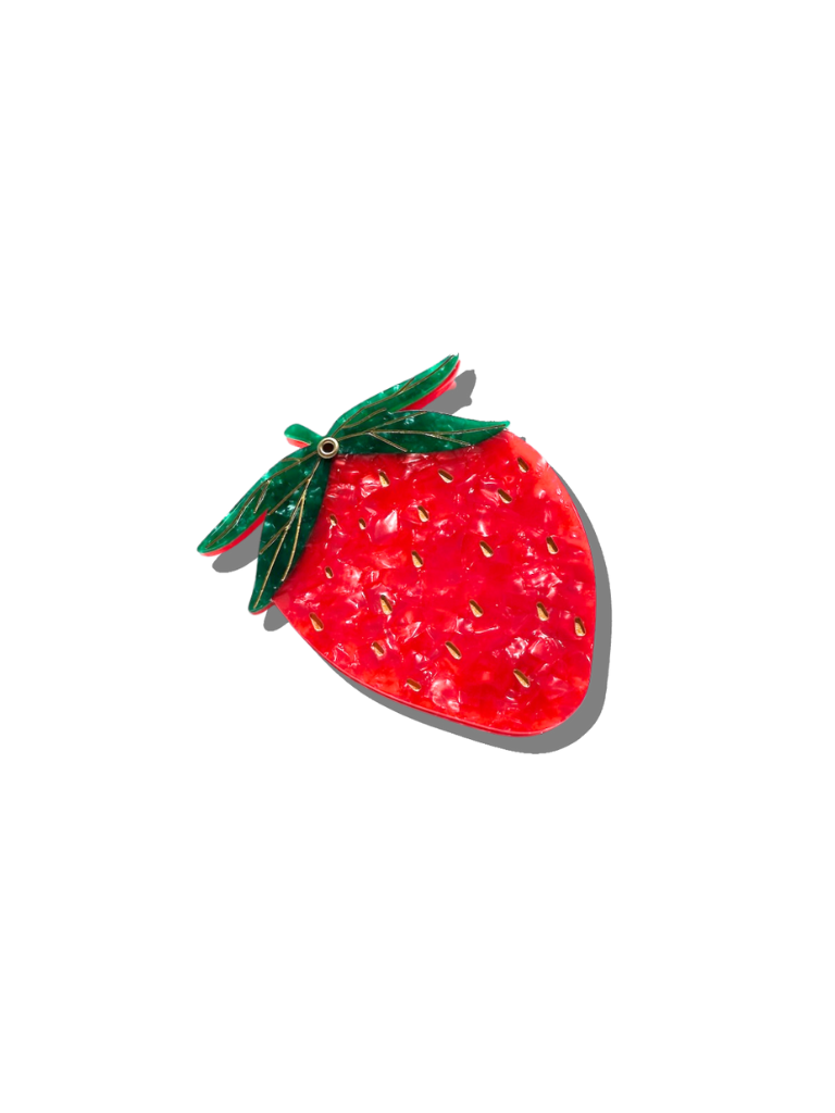Hand-painted Strawberry Compact Mirror | Eco-Friendly