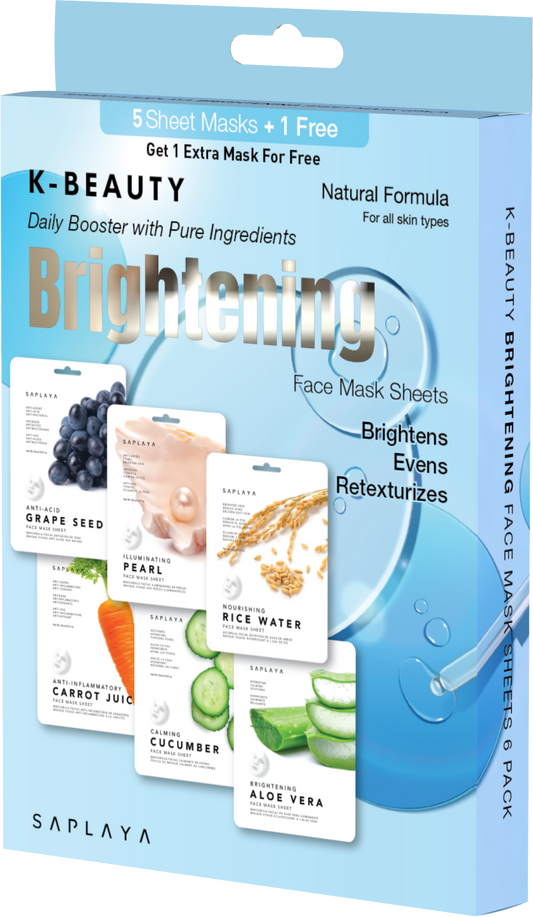 K-Beauty Brightening Face Mask Sheet Set