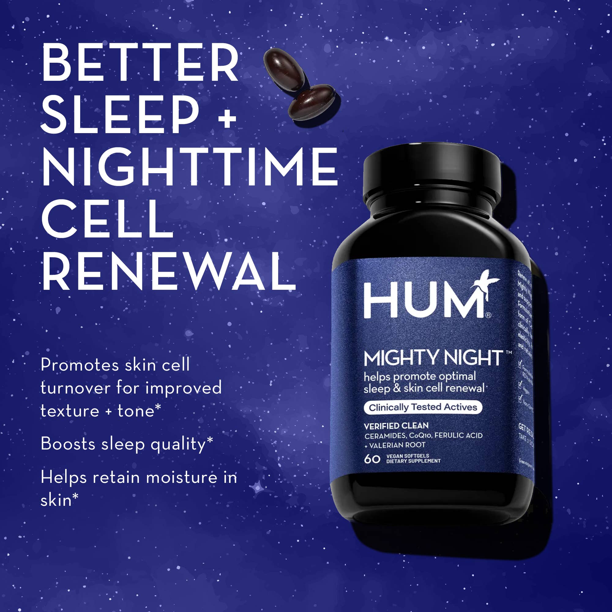 Mighty Night Nighttime Skin Cell Renewal Softgels
