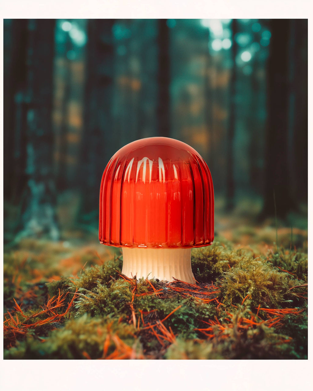 Swedish Dream Pine Mushroom Cloche Candle