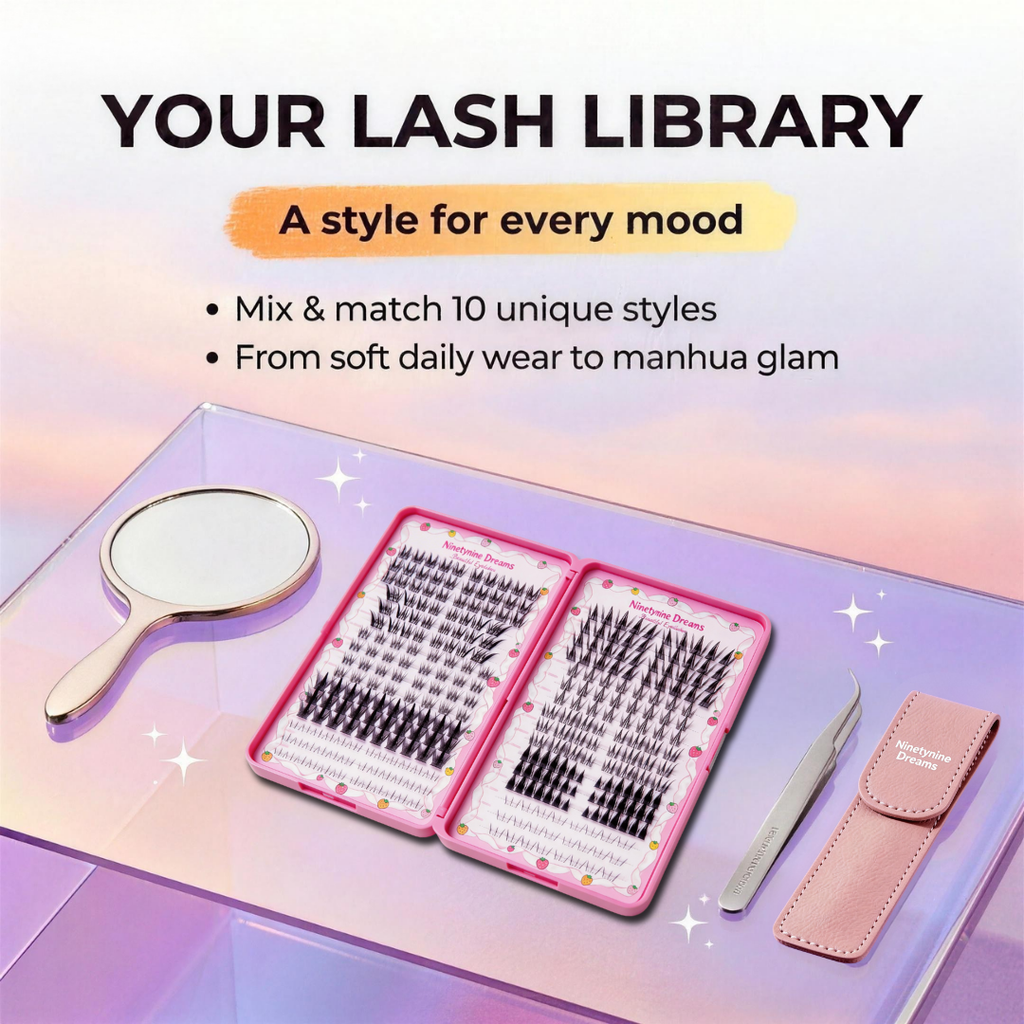 Manhua Book Travel Friendly False Lash Clusters – 11 Styles