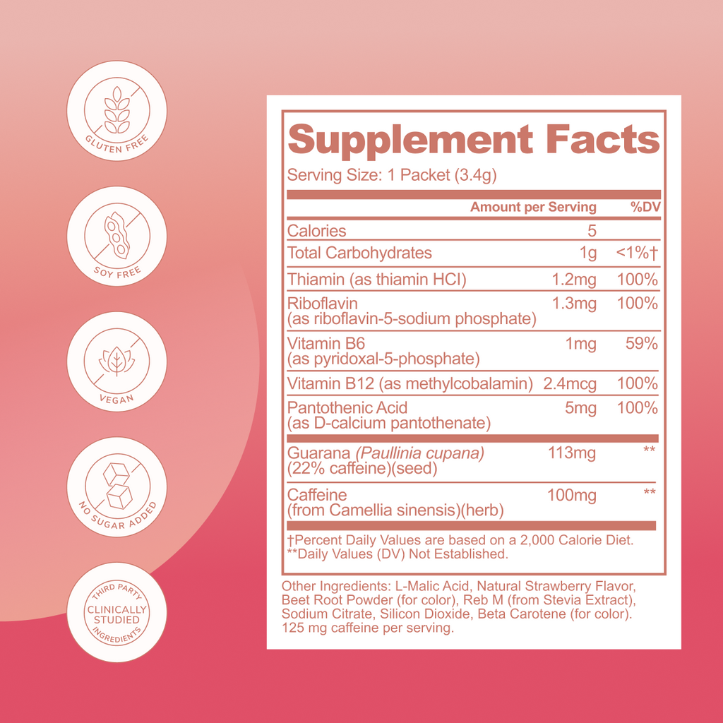 Strawberry Fields Natural Energy + Metabolism Drink