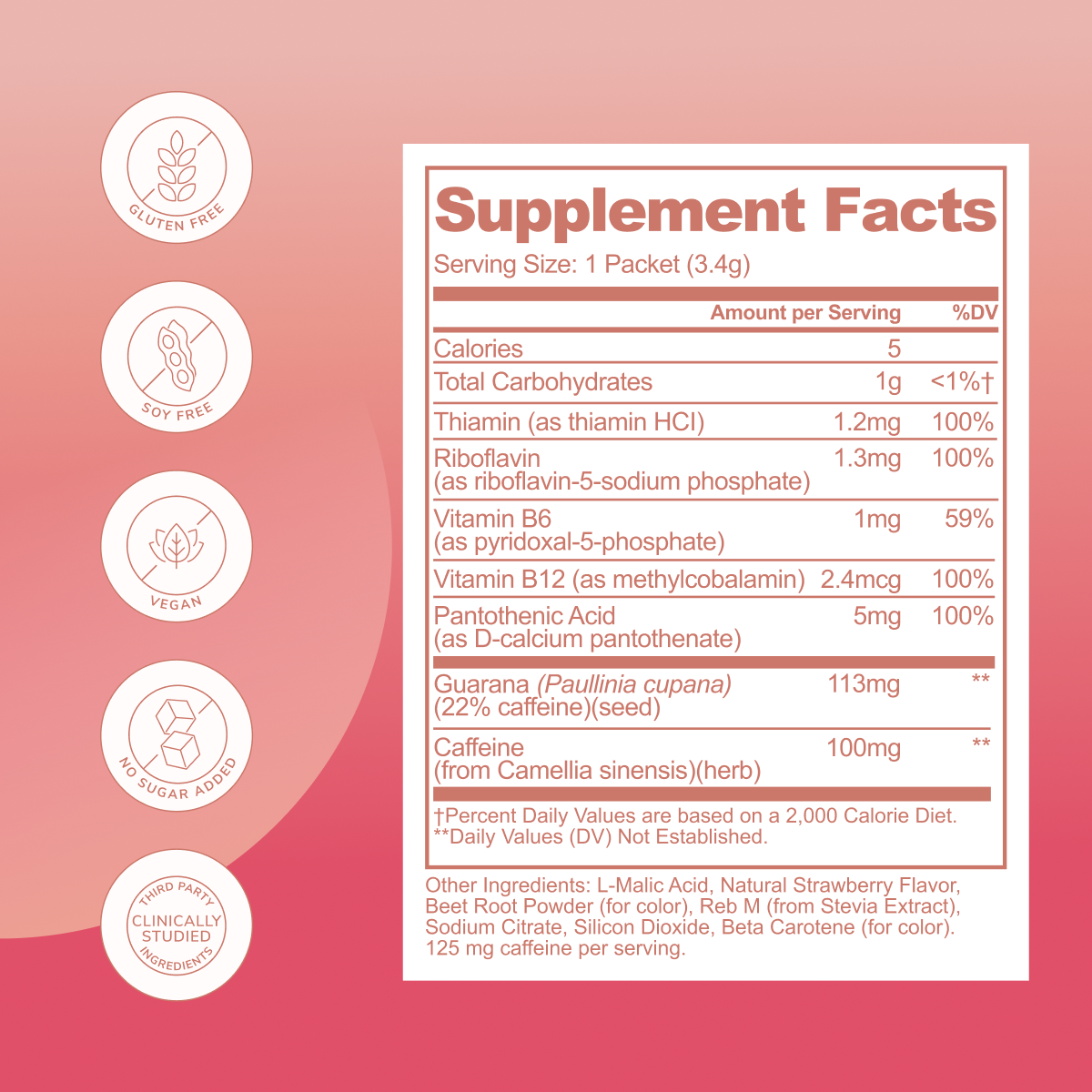 Strawberry Fields Natural Energy + Metabolism Drink