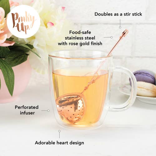 Rose Gold-Plated Stainless Steel Tea Infuser - Heart