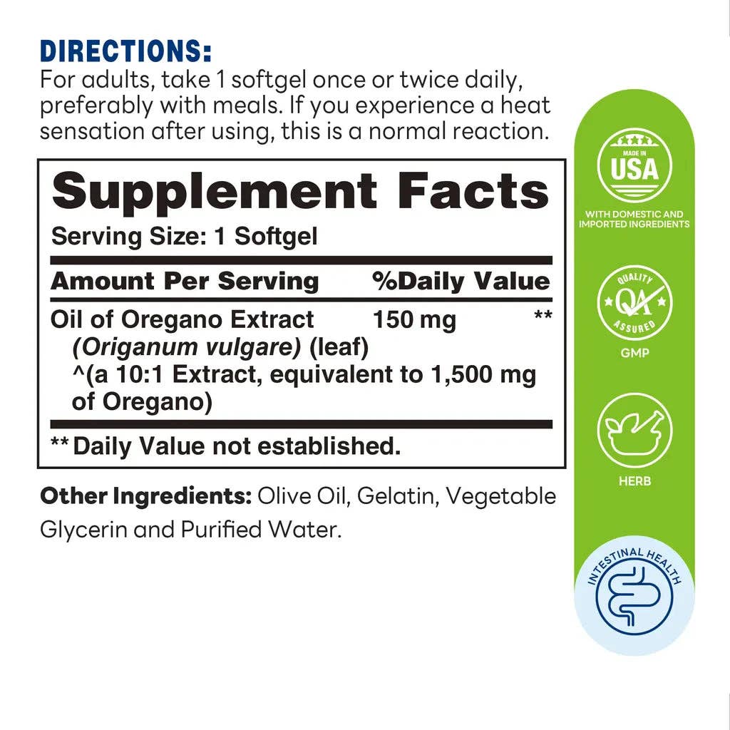 Oil of Oregano, Digestive Health, 90 Softgels