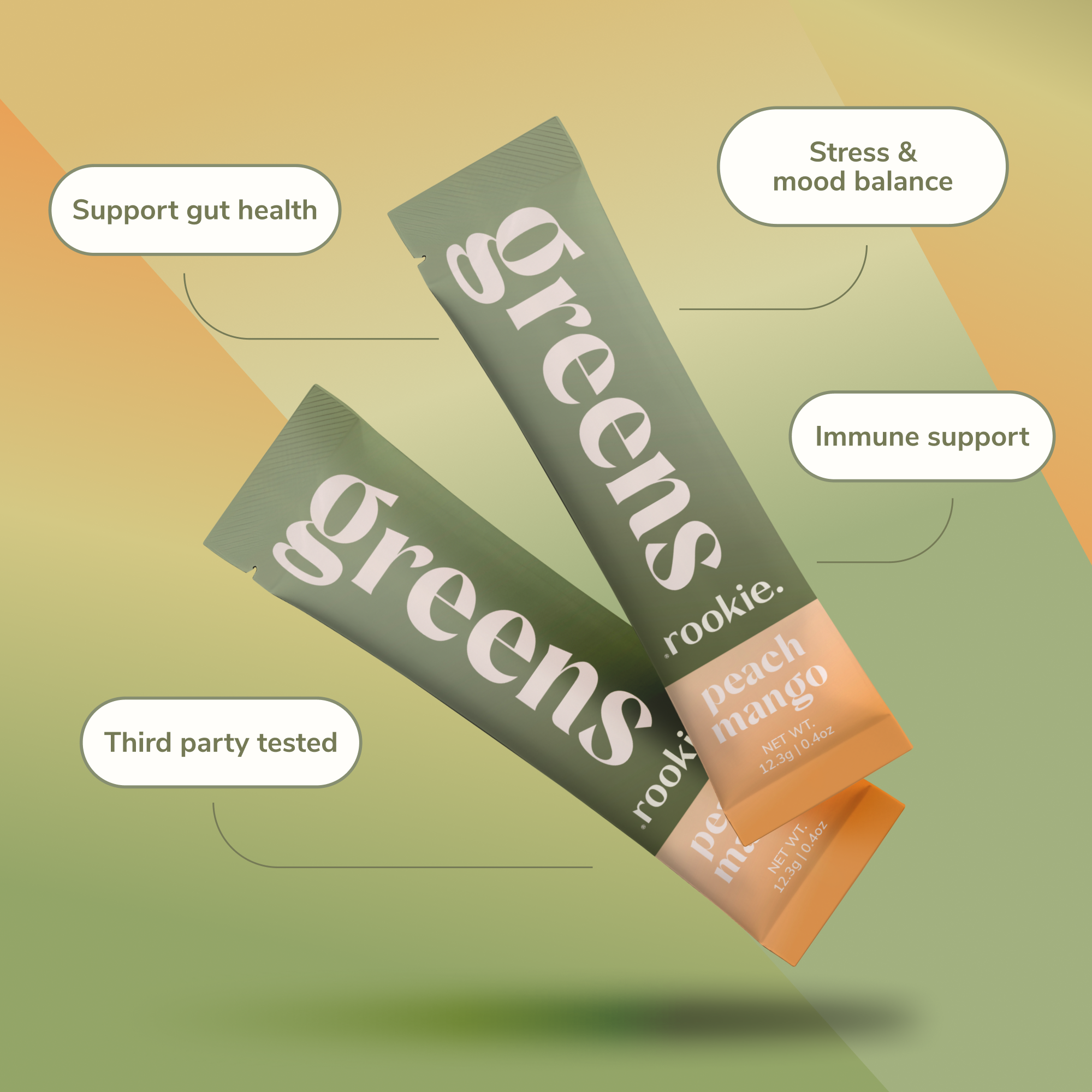 Peach Mango Superfood Powder Drink Mix: Gut & Immune Health