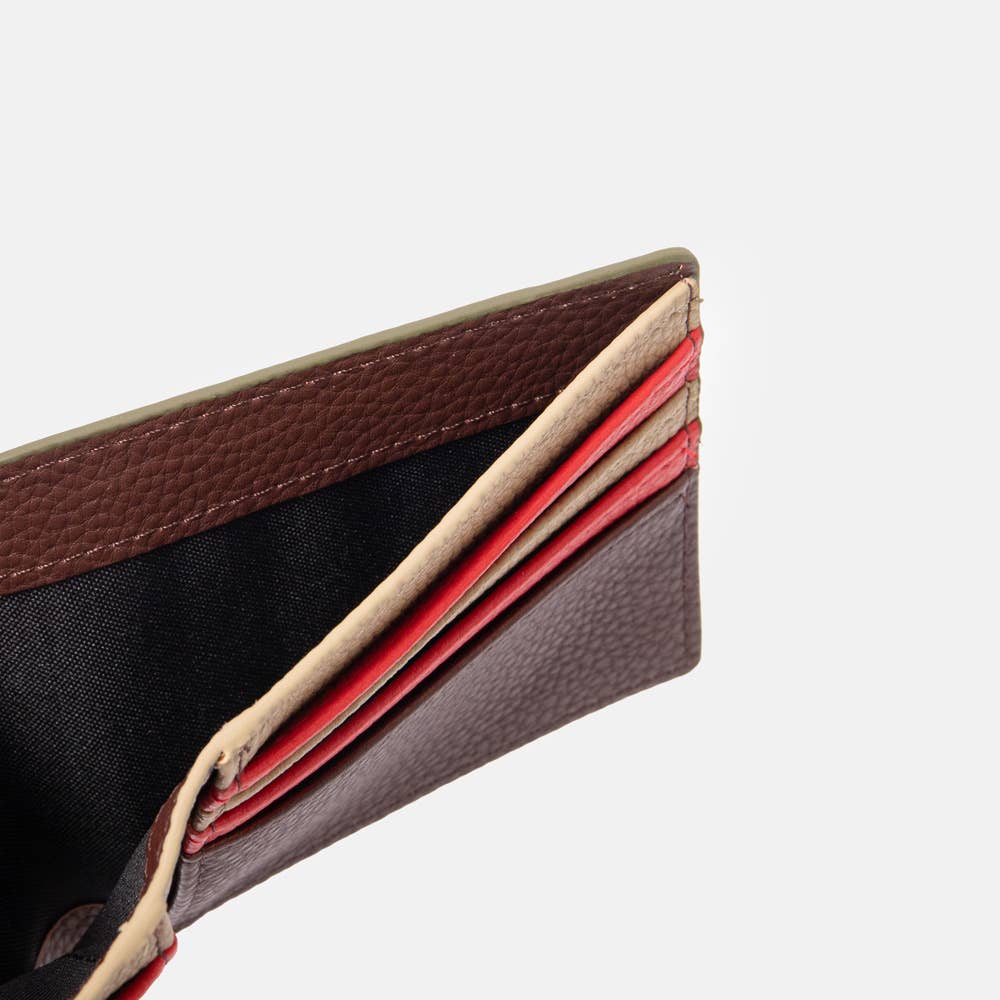 Navy/Khaki Stripe Billfold Wallet