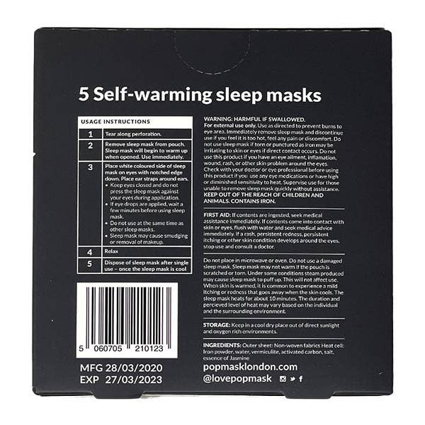 Jet Setter Jasmine Scented Self-Warming Sleep Masks