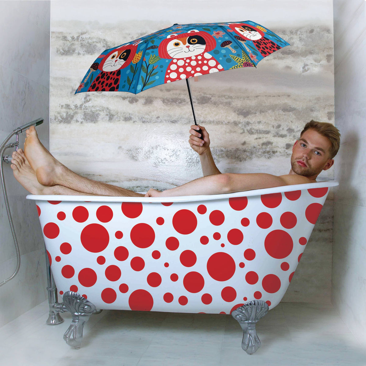 Museum Collection- Yayoi  Kusameow Kitty Cat Umbrella