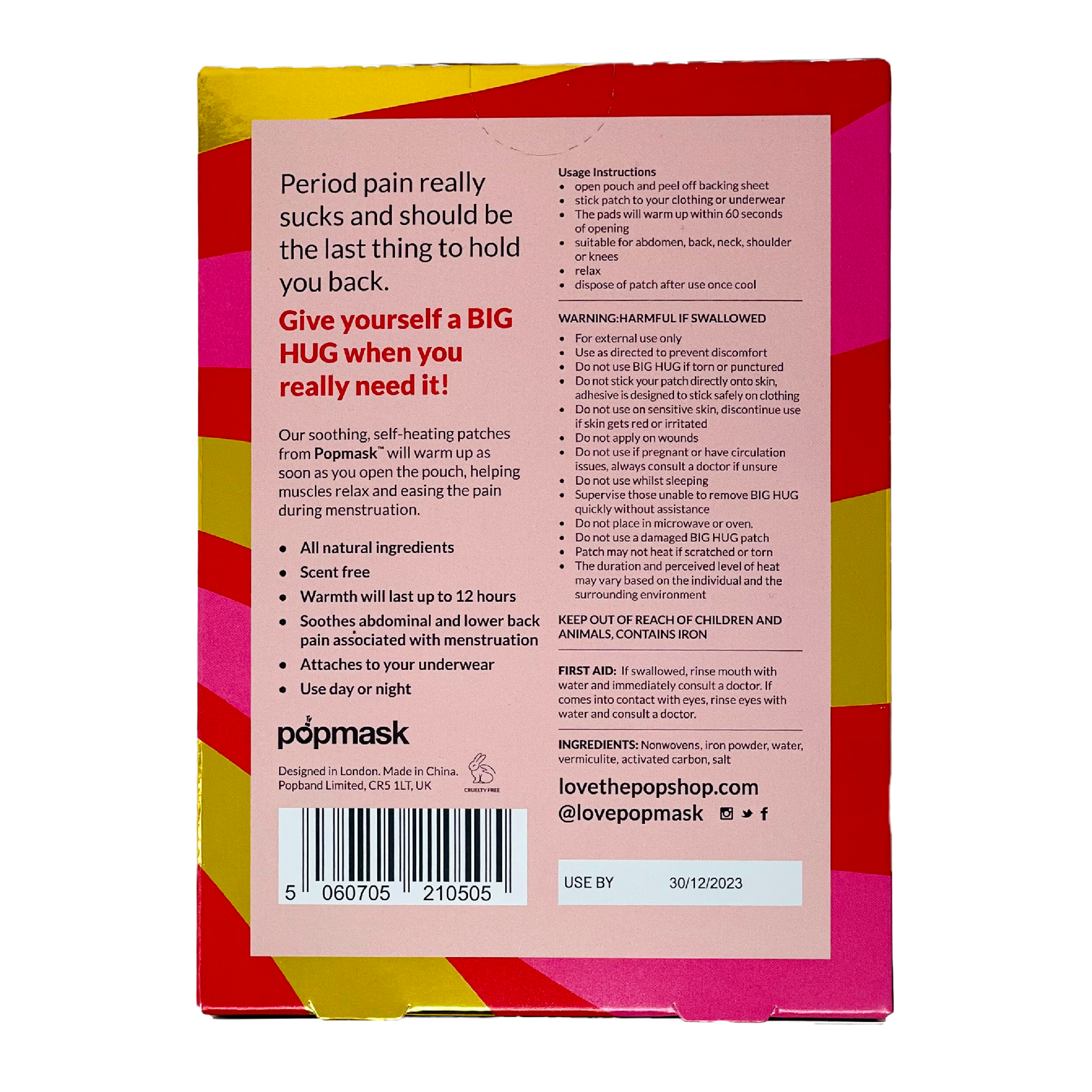 Big Hug Self Heating Menstrual Cramp Relief Patches