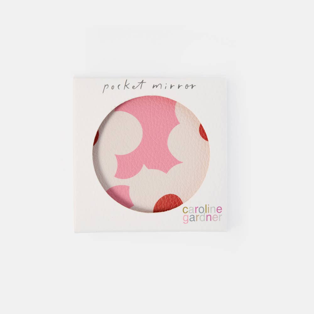 Pink Flower Square Pocket Mirror