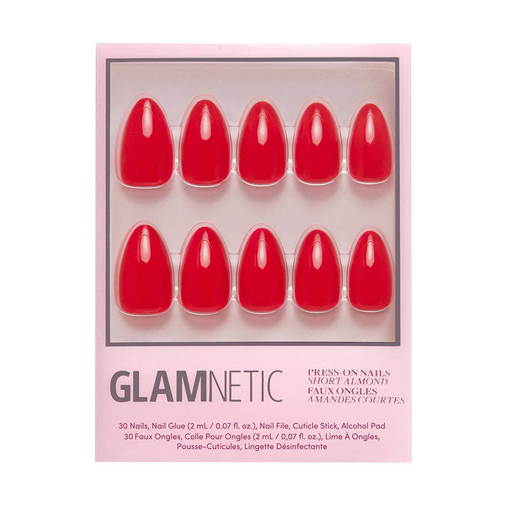 Fiery Red Press-On Nails | Short Almond