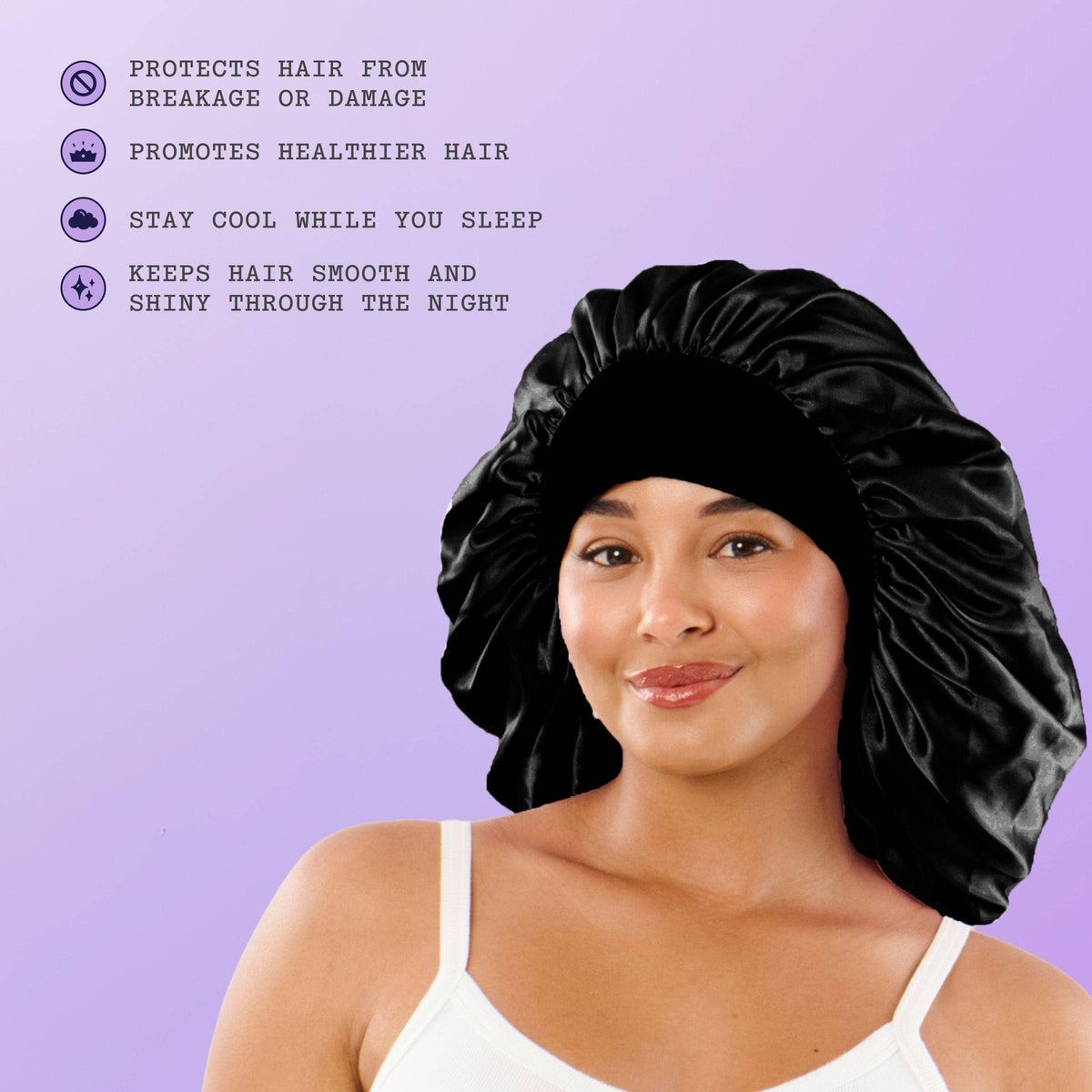 Satin Sleep Bonnet For Longer Hair - Sweet Dreams