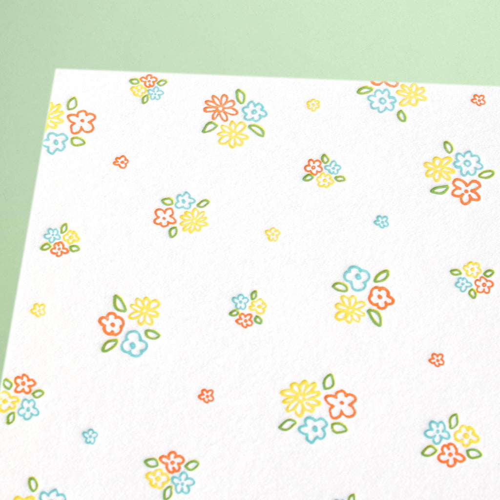 Ditsy Floral Pattern Letterpress Card Box Set