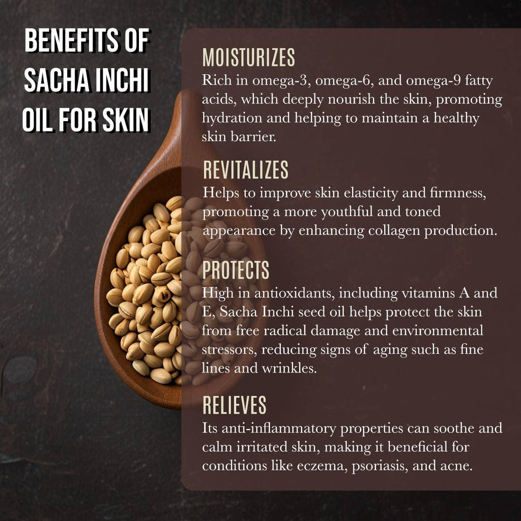 Organic Sacha Inchi Seed Oil | Locks in Moisture | 4 fl oz