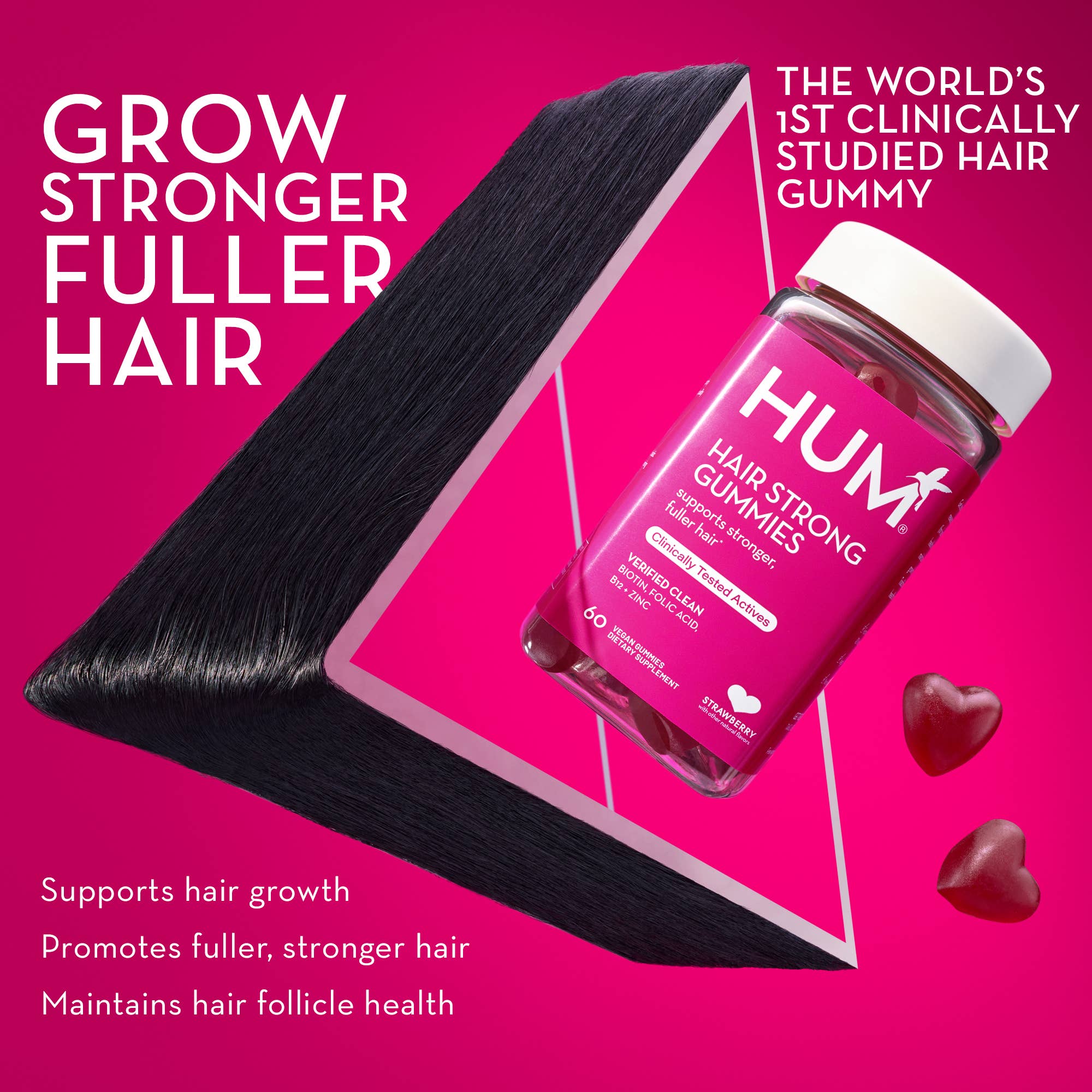 Hair Strong Gummies for Growth with Biotin, FO-TI, & PABA