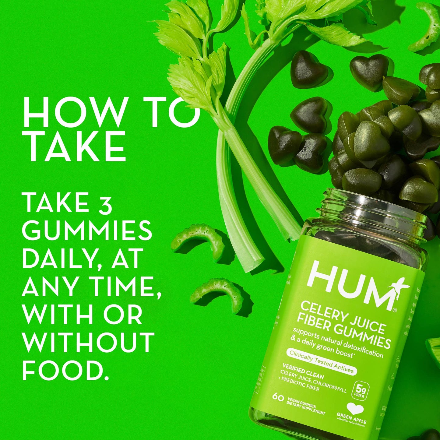 Celery Juice Fiber Gummies for Added Fiber & Detox