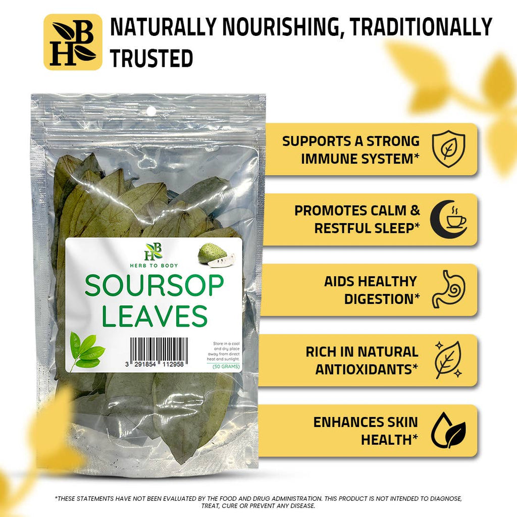 Organic Soursop Leaves 50g - Dried Leaf | Hoja De Guanabana
