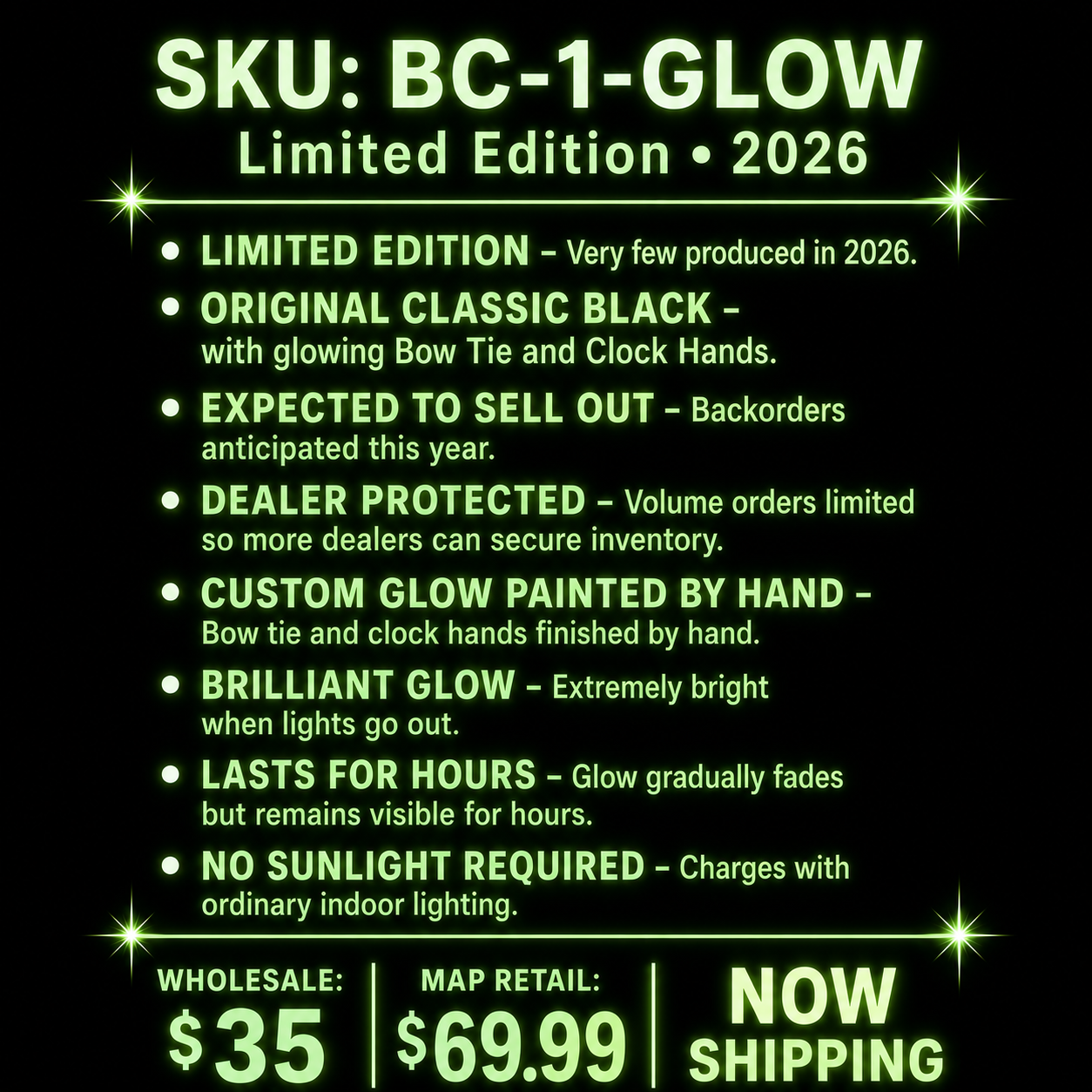 Classic Black Glow Kit-Cat Klock