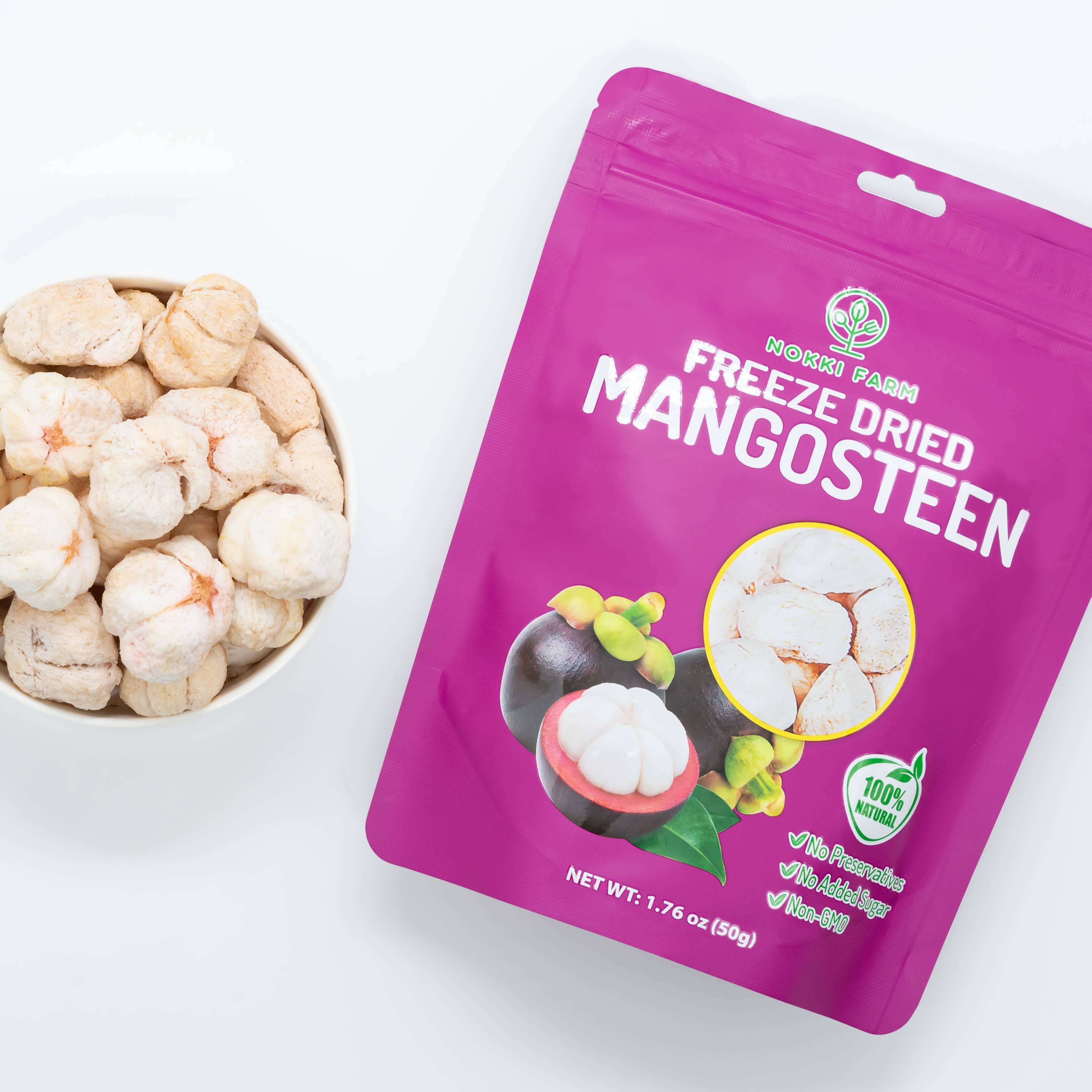 NOKKI FARM Freeze Dried Mangosteen Crisps - No Added Sugar