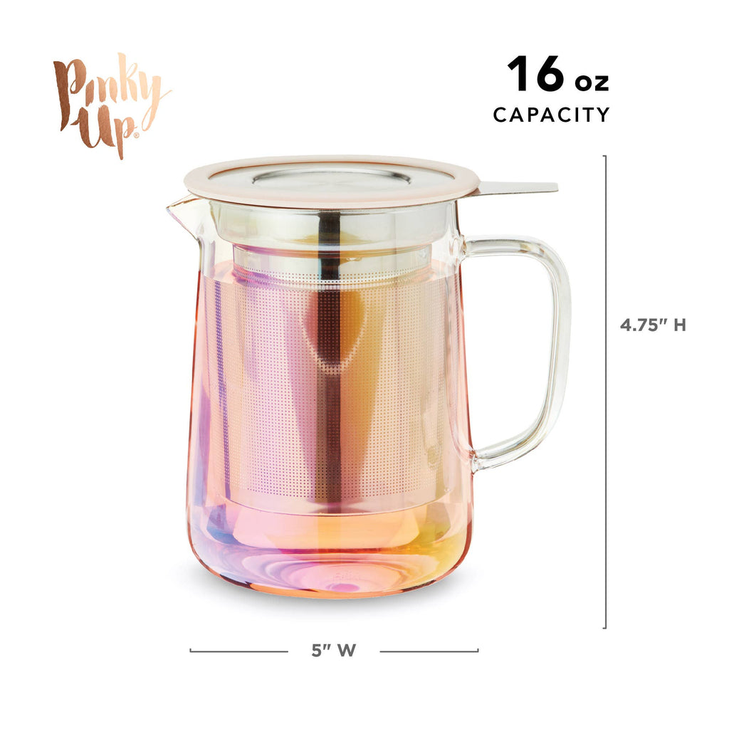 Chas™ Iridescent Glass Mini Teapot w/ Infuser & Lid