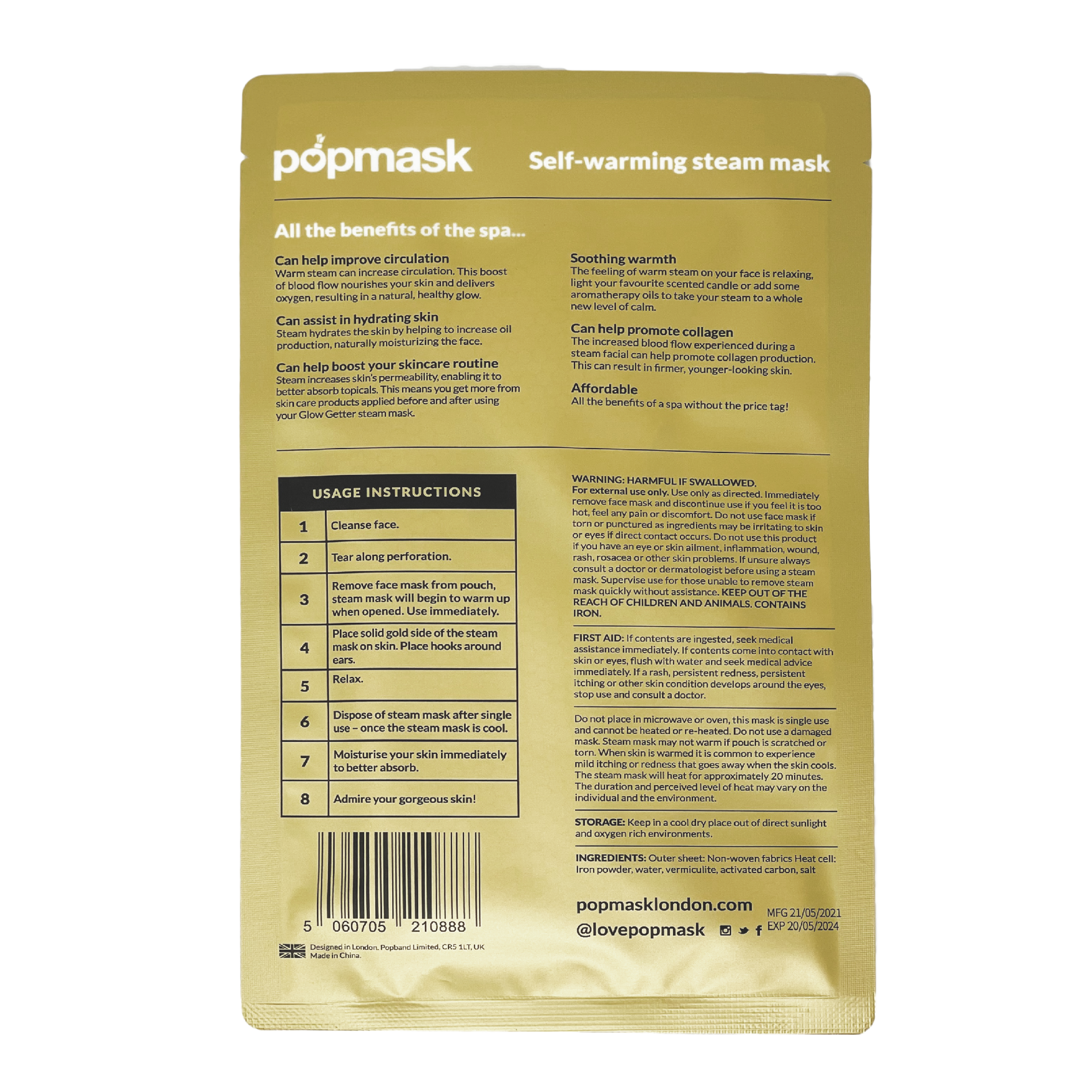 Glow Getter Self-Heating Steam Mask