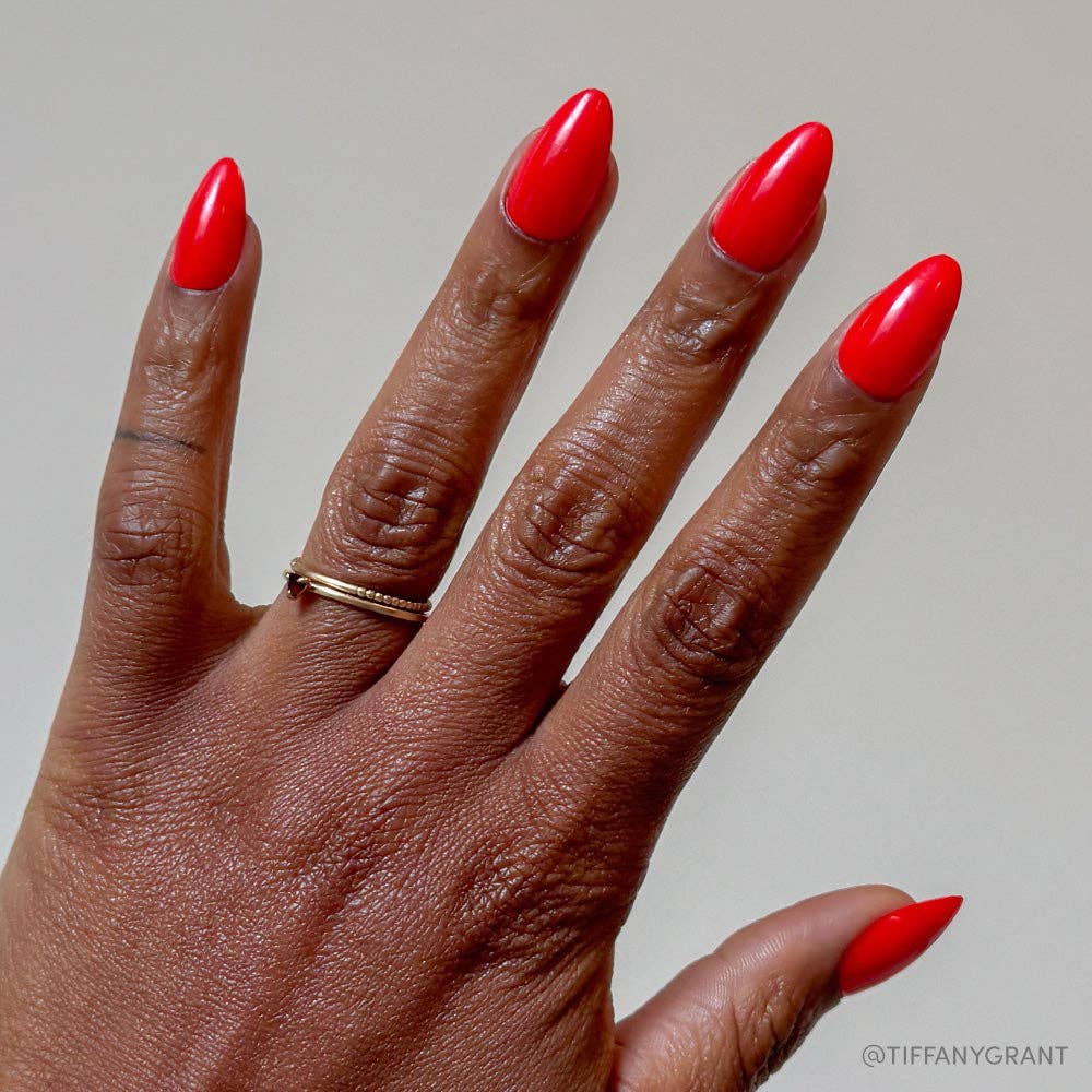 Fiery Red Press-On Nails | Short Almond