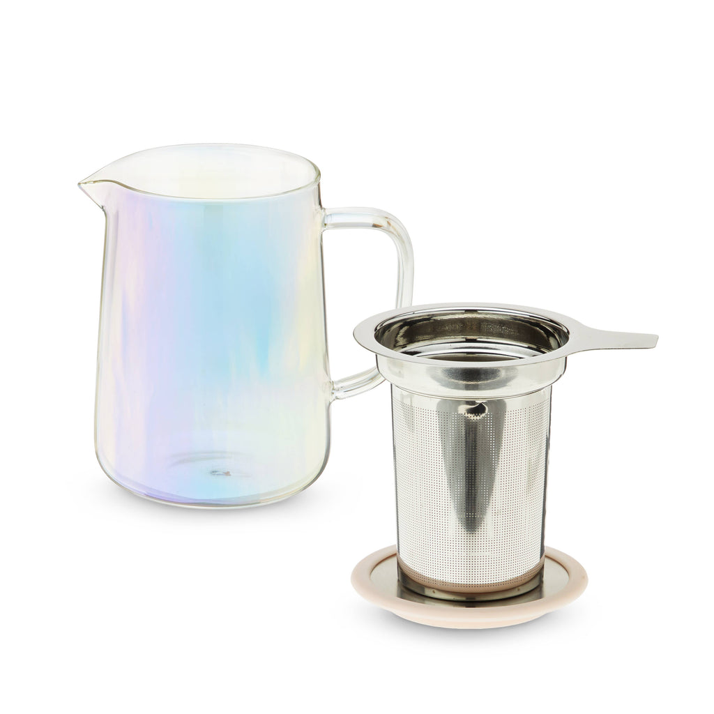 Chas™ Iridescent Glass Mini Teapot w/ Infuser & Lid