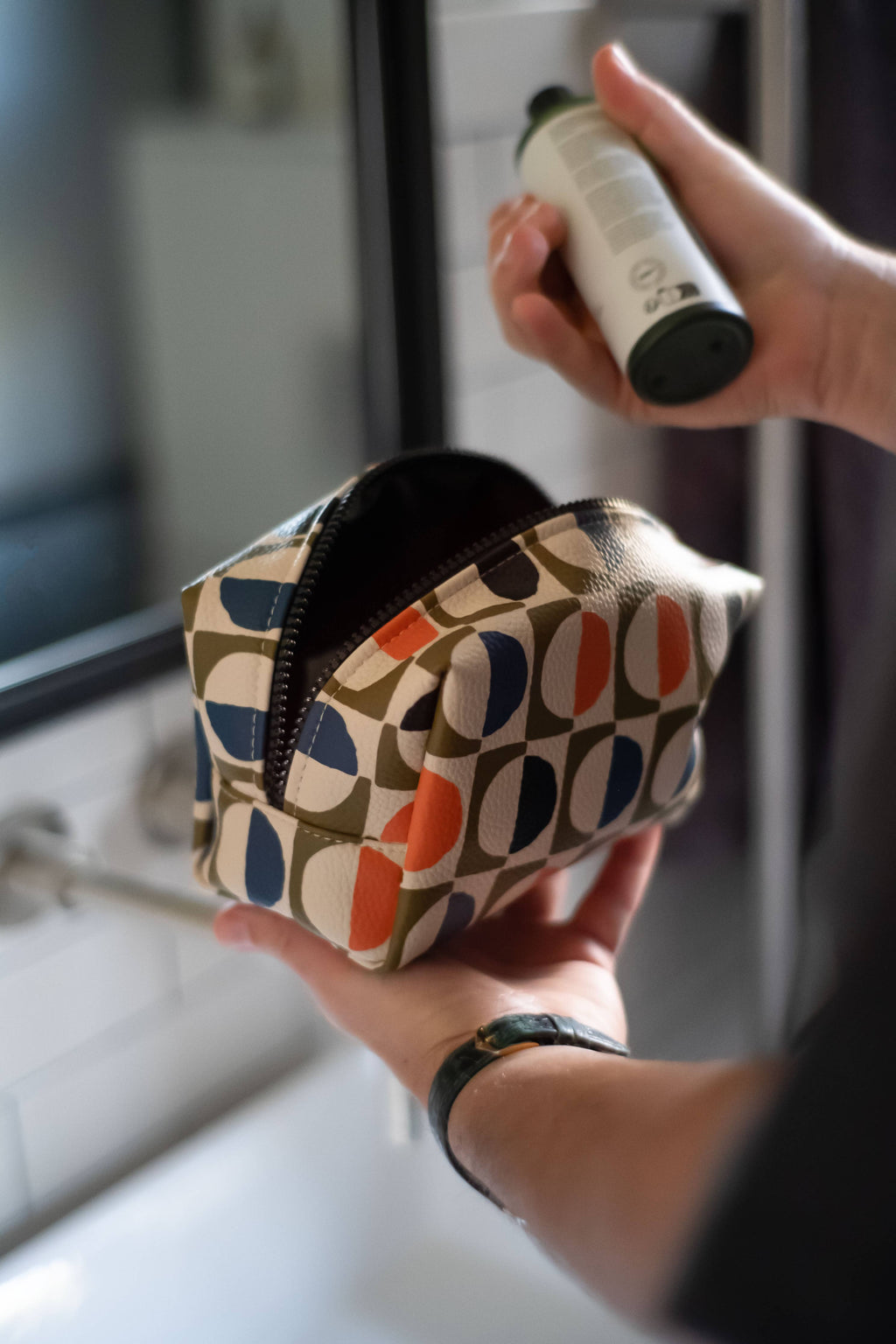 Geo Print Grooming Bag
