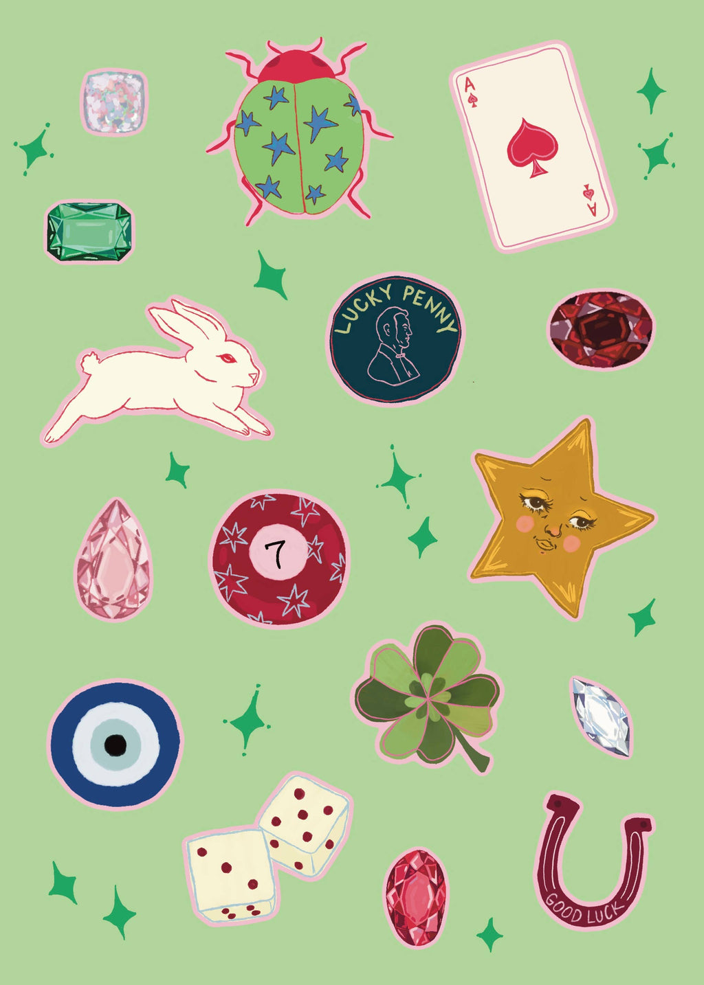 Lucky Girl Sticker Sheet