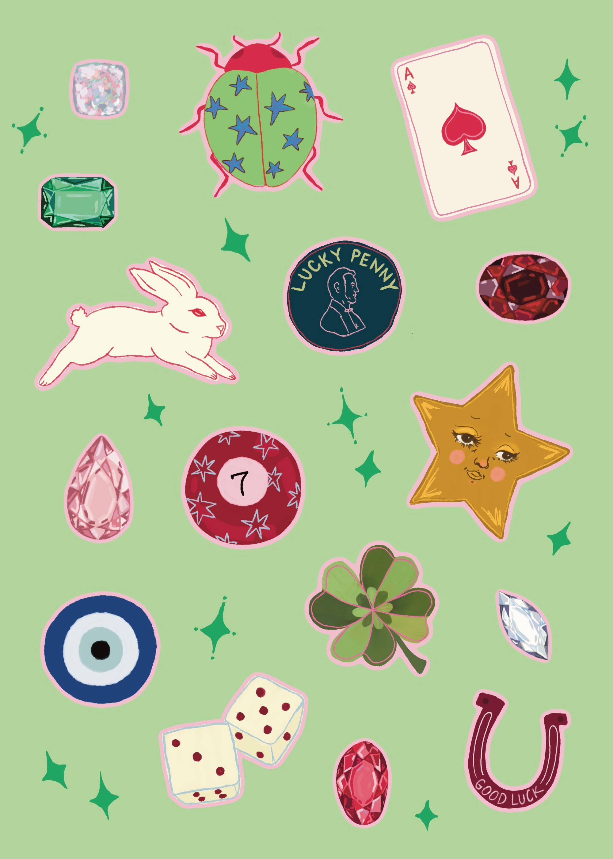 Lucky Girl Sticker Sheet
