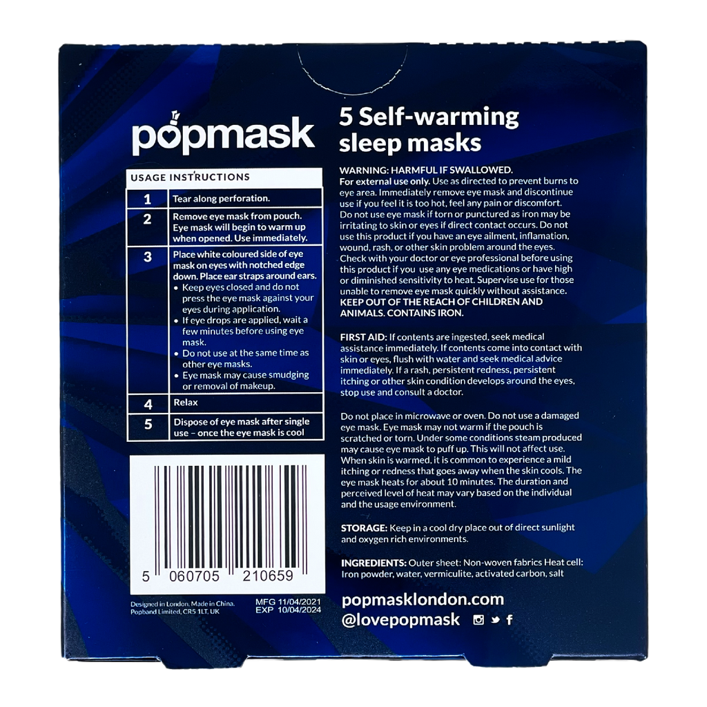 Deep Sleep Self-Heating Eye Masks for Men