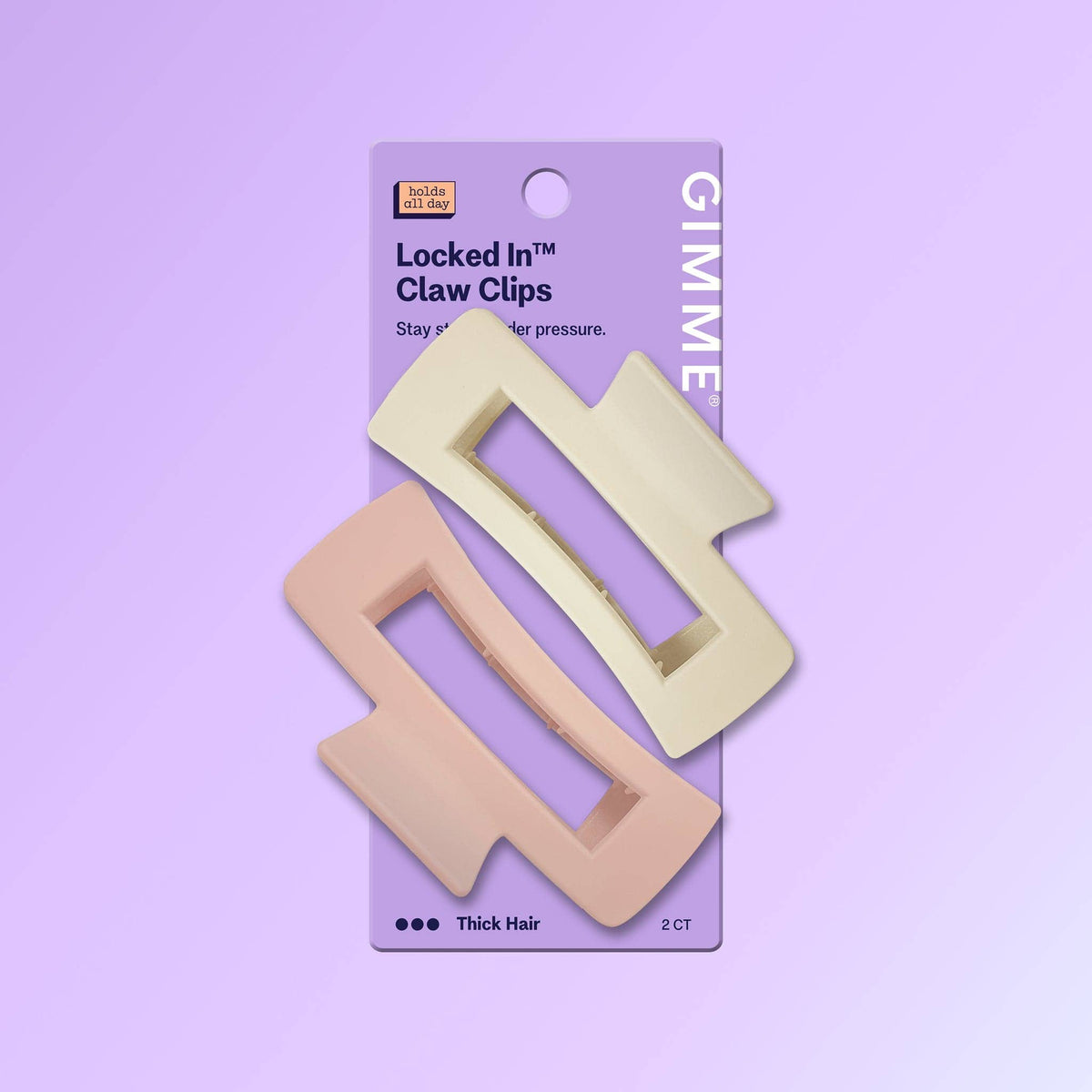 Rectangle Claw Clips For Thick or Curly Hair - Locked In
