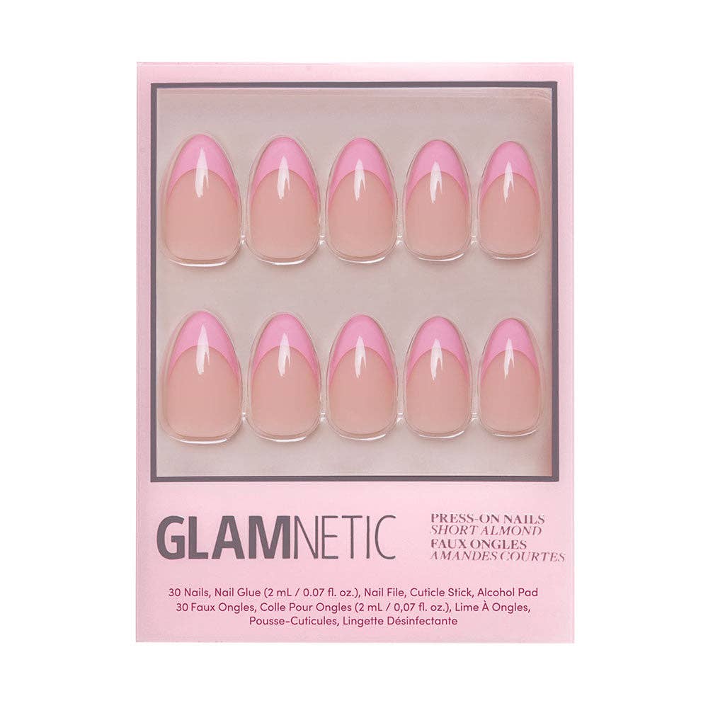 Pink Macaron French Tip Press-On Nails | Short Almond