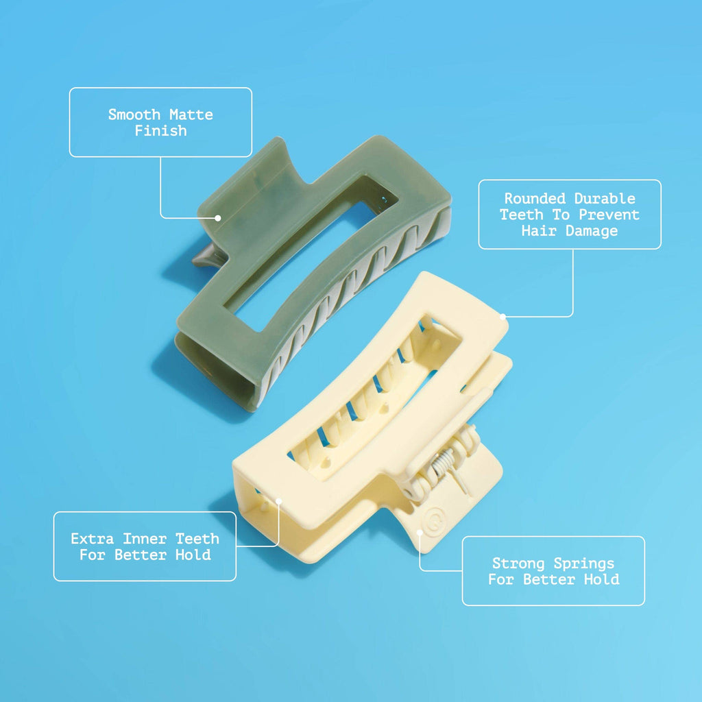 Rectangle Claw Clips For Most Hair Types - Locked In